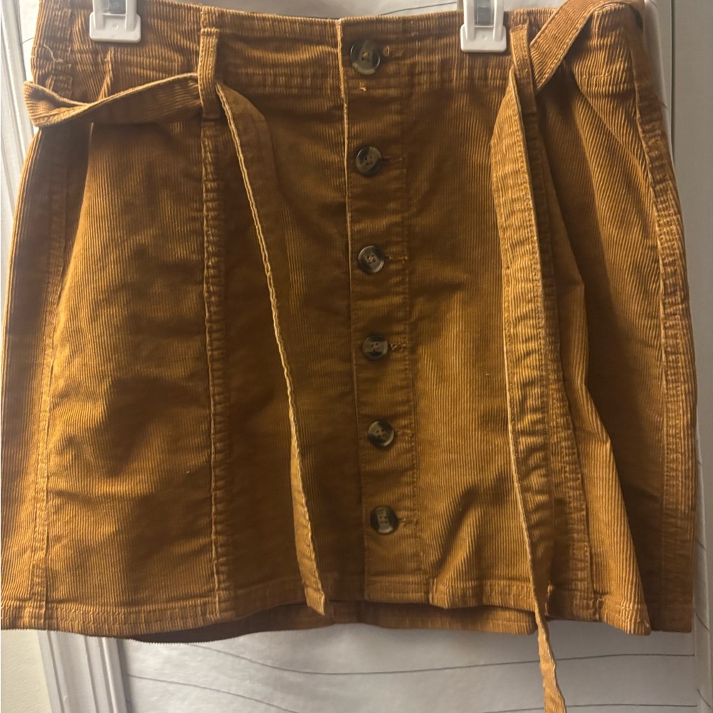 American Eagle Outfitters Mustard Corduroy Mini Skirt